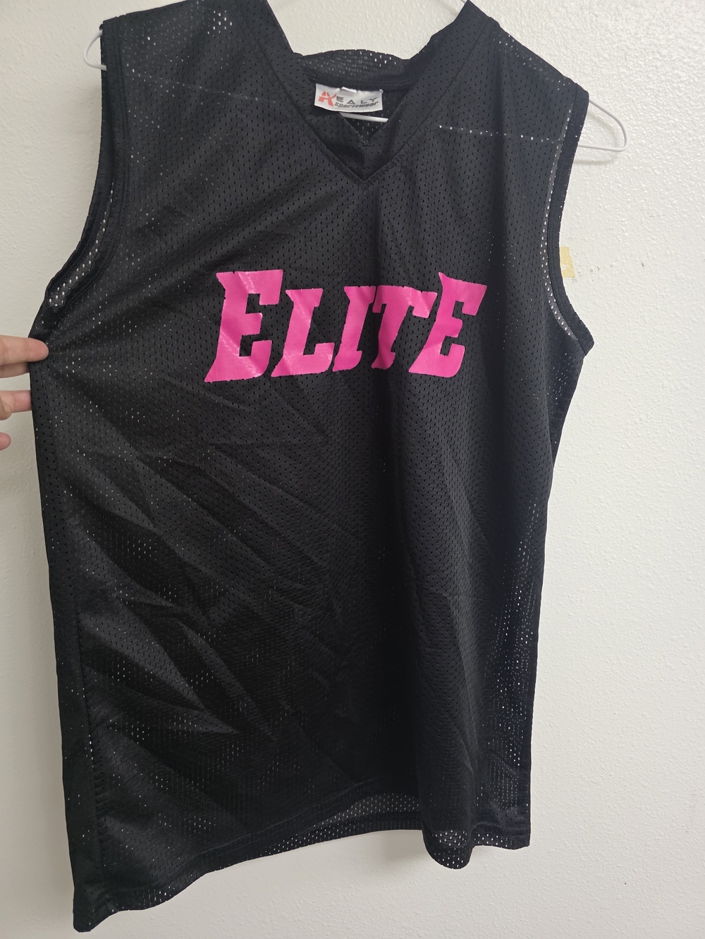 Elite Women's Black Muscle Tee with Pink Logo (0748)